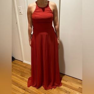 Burnt Orange Full Length Formal/Bridesmaid Dress